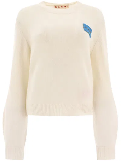 Marni Cashmere Sweater With Patch In White