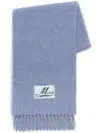 Marni Brushed Alpaca Scarf With Fringes In Purple