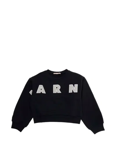 Marni Kids' Logo-appliqué Sweatshirt In Black