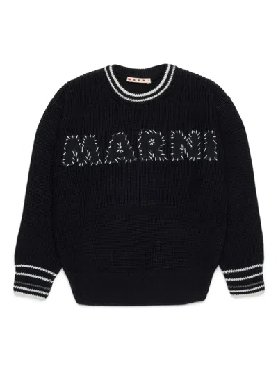 Marni Kids' Logo-appliqué Sweatshirt In Schwarz