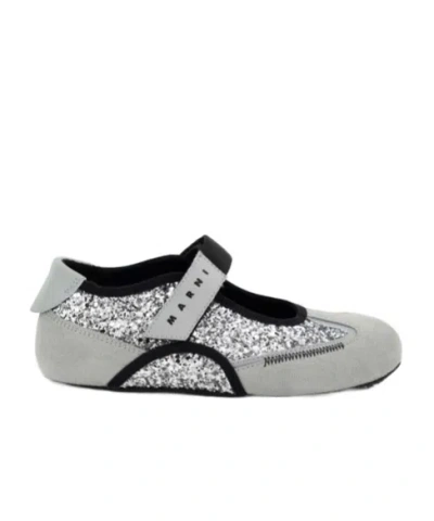 Marni Babies' Logo Ballet Flats In Gray