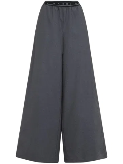 MARNI MARNI LOGO-BAND WOOL TROUSERS