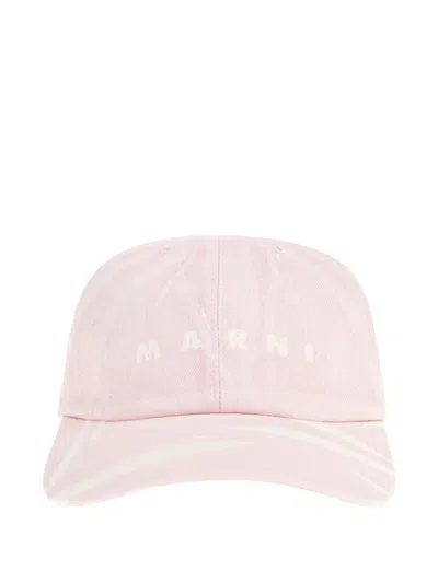 Marni Logo Baseball Cap In Pink