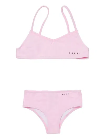 Marni Kids' Logo Bikini In Pink