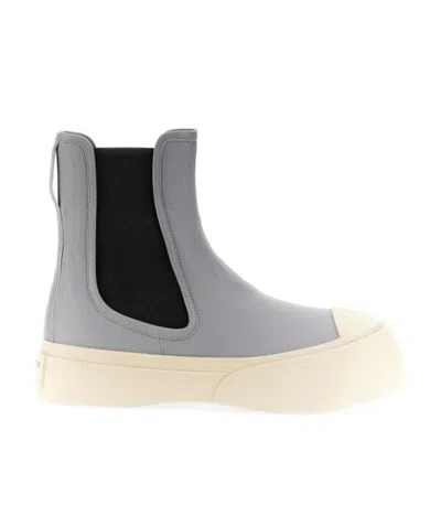 Marni 20mm Pablo Leather Chelsea Boots In Grey