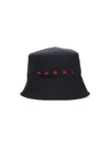 Marni Black Embroidered Logo Bucket Hat In Black
