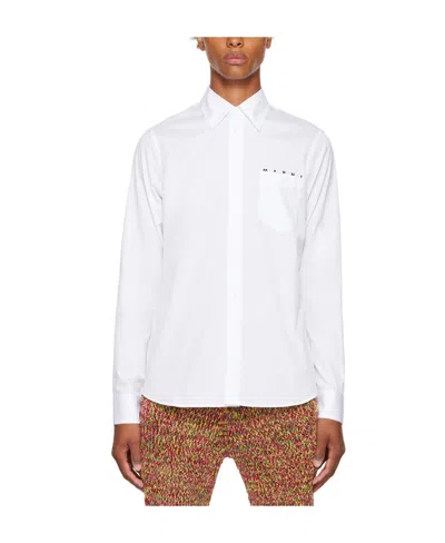 MARNI MARNI LOGO PRINT BUTTONED LONG SLEEVED SHIRT
