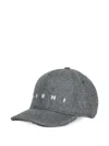 Marni Kids Logo Cap In Gray