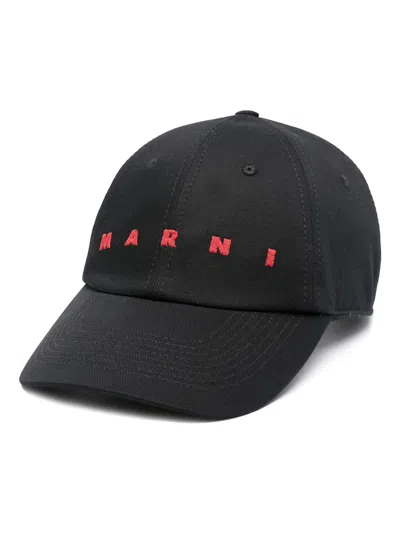 Pre-owned Marni Logo Cap In Black