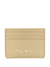 Marni Logo Card Holder In Neutrals
