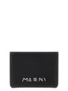 Marni Compact Rectangular Textured Logo Card Holder