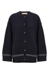 Marni Intarsia Logo Wool Cardigan