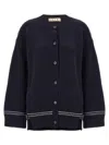 Marni Intarsia Logo Wool Cardigan
