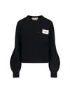 Marni Womens 00n99 Branded-patch Knitted Cashmere Jumper
