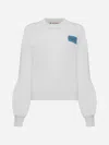 Marni Off-white Dishevelled Cotton Cropped Cardigan In Alabaster