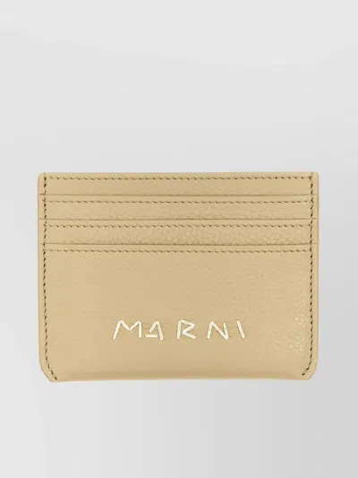 Marni Logo Compact Card Holder In Brown