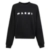 Marni Logo Cotton Crewneck Sweatshirt In Black