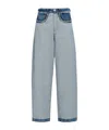 Marni Panelled Mid-rise Wide-leg Jeans In Gray