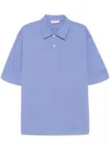 Marni Oversized Cotton Jersey Polo Shirt In Clear Blue