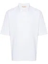 Marni Men Logo Cotton Polo Shirt In White