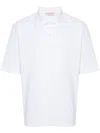 Marni Logo Cotton Polo Shirt In White