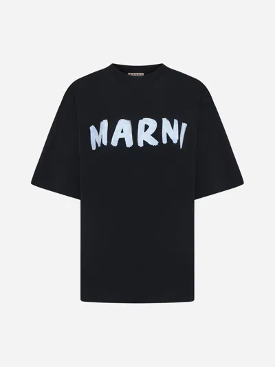 Marni T Shirt Logata Oversize In L2n99 Black