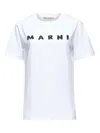 Marni Textured Logo T-shirt With Relaxed Fit In White