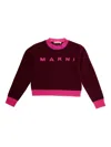Marni Maglione Girocollo In Misto Lana-cashmere Colorblock In Black