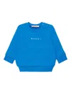 Marni Logo Crew-neck Sweatshirt In Blue