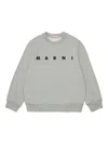 Marni Logo Crew-neck Sweatshirt In Gray