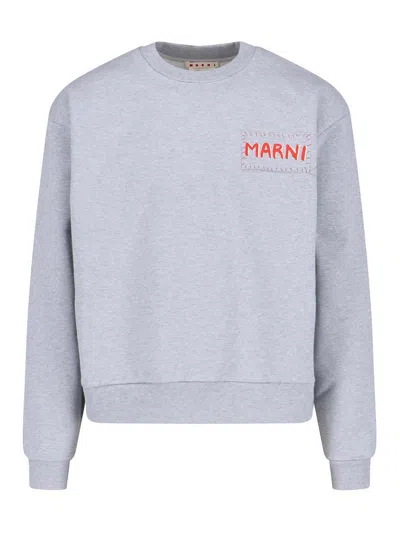 Marni Cotton Jersey Sweatshirt In Gray