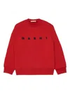Marni Logo Crew-neck Sweatshirt In Red