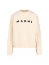 Marni Ivory Sweatshirt With Textured Lettering