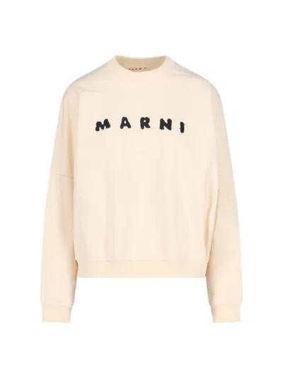MARNI LOGO CREWNECK SWEATSHIRT - IVORY