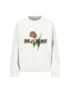 Marni Knitwear With Floral Print And Ribbed Finish In White