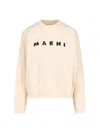 Marni Oversized Long Sleeve Crew Neck Sweatshirt In Neutral