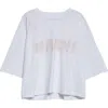 Marni Cropped Organic Cotton T-shirt In Lily White