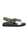 Marni Woman Sandals Emerald Green Size 5 Soft Leather In Black