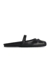 Marni Little Bow Nappa Leather Flat Mules In Black