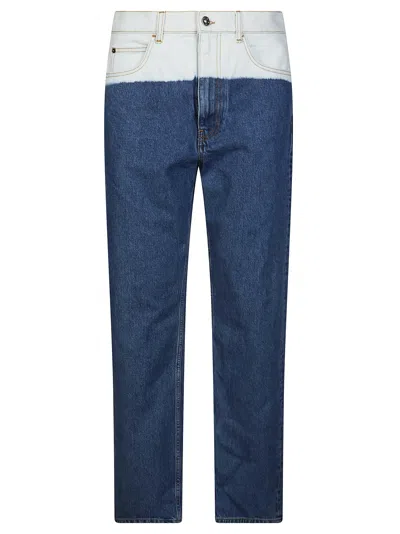 Marni Logo Denim Trousers In Blue