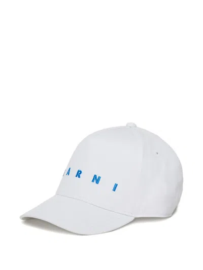 Marni Kids' Logo-detail Baseball Cap In White