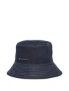 Marni Logo Detail Hat In Blue