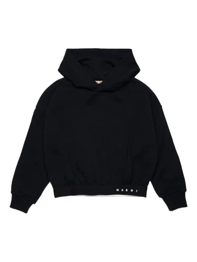 MARNI LOGO-DETAIL HOODIE