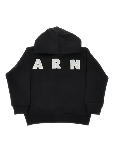 Marni Kids' Logo-detail Hoodie In Black