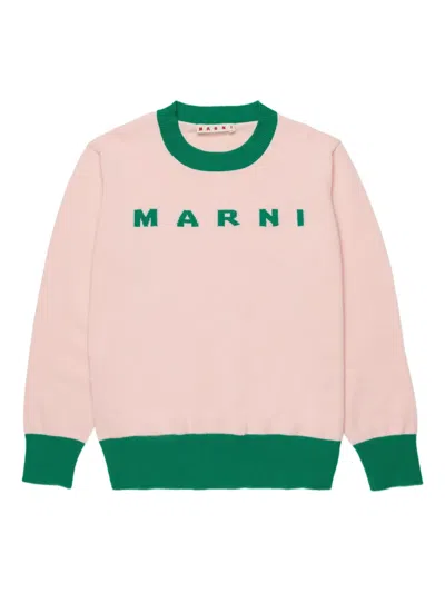 Marni Logo-detail Sweater In Pink