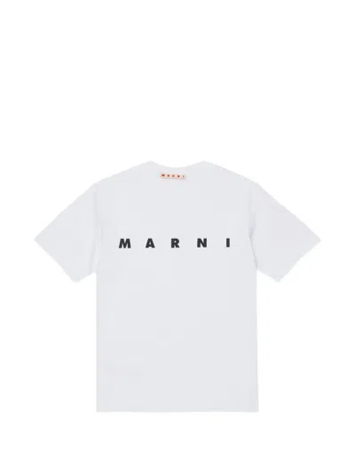 Marni Kids' Logo-detail T-shirt In White