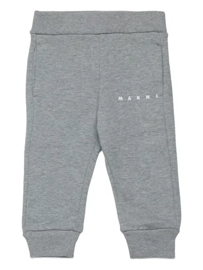 Marni Babies' Logo-detail Track Pants In Gray