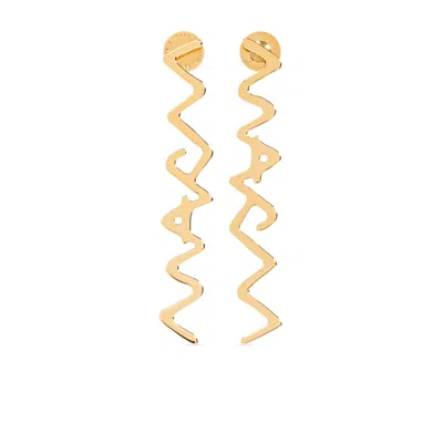 Marni Logo Drop Earrings In Red