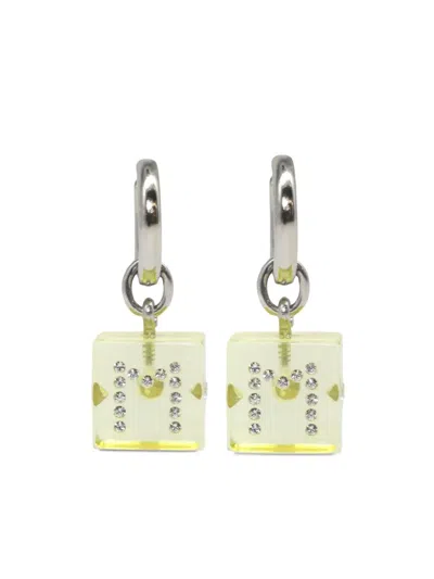 Marni Logo-embellished Charm Earrings In Gelb