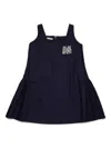 Marni Gabardine Dress Branded With Rhinestones Logo In Blue